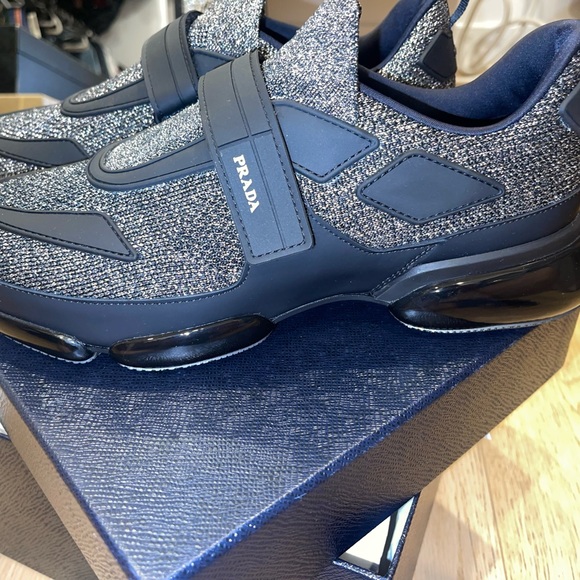 Prada Cloudbust Glitter Low-top Mesh Trainers - Picture 4 of 8